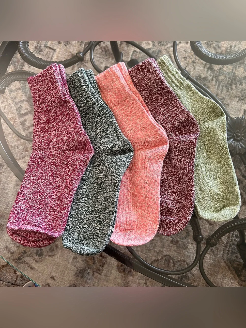 Woman’s 5pk Crew Socks - Assorted Heathered Colors